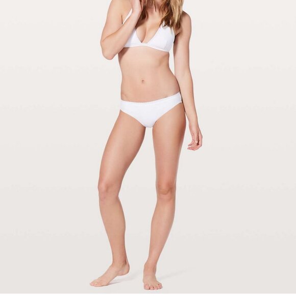 Lululemon Will the Wave Skimpy Bikini Bottom Size 2 White - Picture 2 of 11
